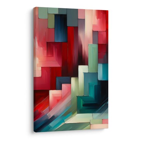 OBRAZ BAREVNÉ BLOKY A STÍNY - OBRAZY ABSTRAKTNÍ TVARY - OBRAZY