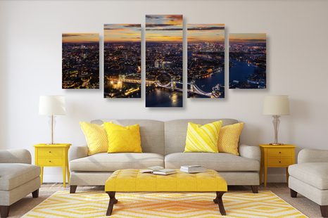 КАРТИНИ ОТ 5 ЧАСТИ – ВЪЗДУШЕН ИЗГЛЕД НА ТАУЪР БРИДЖ - ГРАДСКИ КАРТИНИ - КАРТИНИ