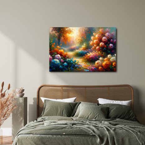 WANDBILD WEG ZWISCHEN BLUMEN - WANDBILDER FELDER UND WIESEN - BILDER