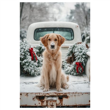 OBRAZ VÁNOČNÍ ATMOSFÉRA SE PSEM - VÁNOČNÍ A ZIMNÍ OBRAZY - PICTURES