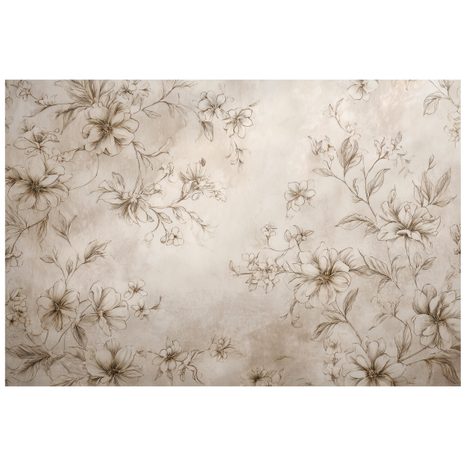 TAPET DESENE FLORALE VINTAGE ÎN BEJ - TAPET FLORI - TAPETURI