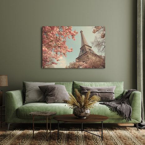 OBRAZ EIFFELOVA VĚŽ V RŮŽOVÉM KVĚTU - OBRAZY PAŘÍŽ - OBRAZY
