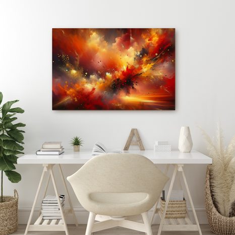 OBRAZ EXPLOZE RUDÉ ENERGIE - OBRAZY ABSTRAKTNÍ TVARY - OBRAZY