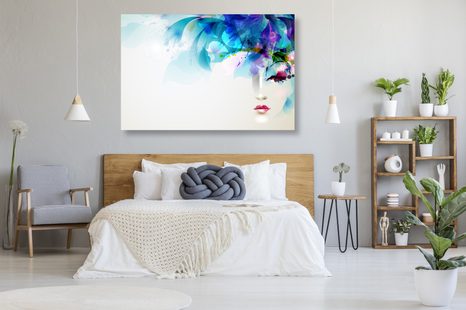 OBRAZ MÓDNÍ ŽENSKÁ TVÁŘ S ABSTRAKTNÍMI PRVKY - OBRAZY LIDÍ - OBRAZY