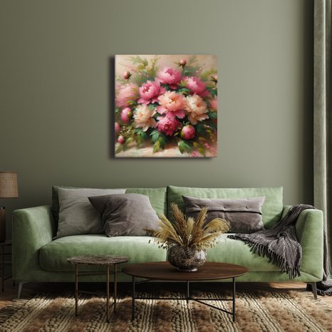 WANDBILD BLÜHENDE PFINGSTROSEN - BILDER BLUMEN - BILDER