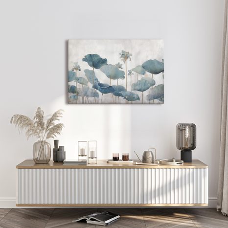 WANDBILD BLAUE LOTUSBLÜTEN - BILDER BLUMEN - BILDER