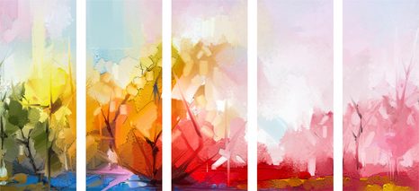 5-DÍLNÝ OBRAZ ABSTRAKTNÍ PŘÍRODA - ABSTRAKTNÍ OBRAZY - OBRAZY