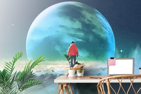 TAPETA MUŽ NA VRCHOLU HORY - FANTASY TAPETY - TAPETY