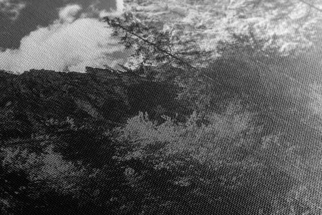 КАРТИНА НА ПЛАТНО – ЧЕРНО-БЯЛ ПЛАНИНСКИ ПЕЙЗАЖ - ЧЕРНО-БЕЛИ КАРТИНИ - КАРТИНИ