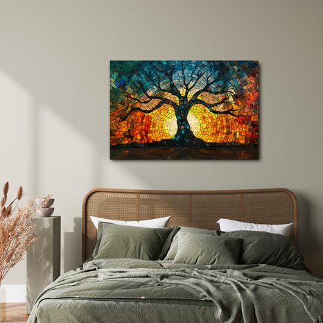 WANDBILD LEBENSBAUM IM MOSAIK - BILDER BÄUME DES LEBENS - BILDER