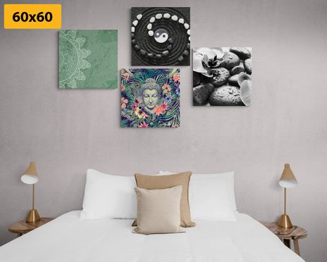 SET OBRAZŮ FENG SHUI V NETRADIČNÍ KOMBINACI - SESTAVY OBRAZŮ - OBRAZY