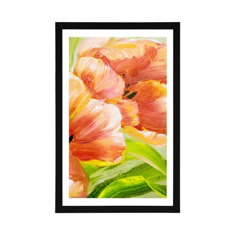 POSTER – TULIPANI ROSSI IN STILE VINTAGE - FIORI - POSTER