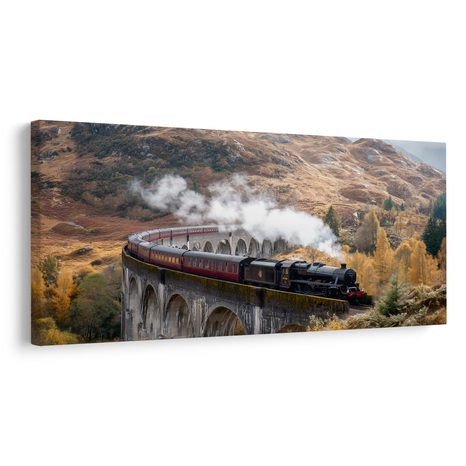 QUADRO SU TELA – FASCINO DEL VIAGGIO A VAPORE - QUADRI CAMPI E PRATI - STAMPE E QUADRI