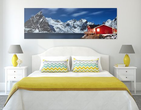 OBRAZ NOCNY KRAJOBRAZ W NORWEGII - OBRAZY PRZYRODY I KRAJOBRAZY - OBRAZY