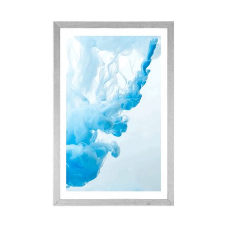 POSTER – INCHIOSTRO BLU NELL'ACQUA - ASTRATTO E MODELLATO - POSTER