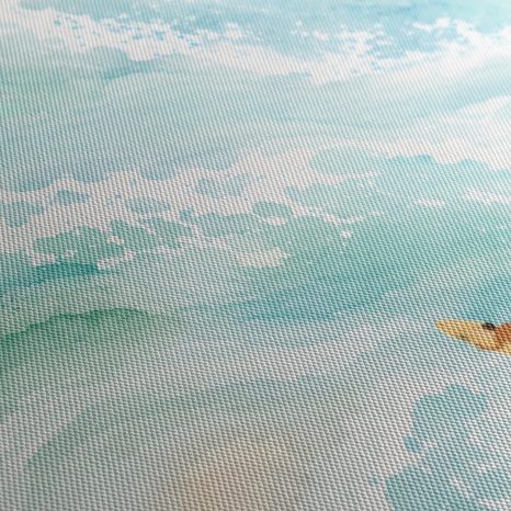 WANDBILD SURFER AUF TÜRKISFARBENEN WELLEN - BILDER MEER UND STRAND - BILDER
