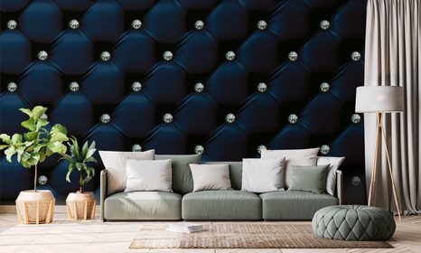 SELF ADHESIVE WALLPAPER ROYAL BLUE LEATHER ELEGANCE - WALLPAPERS - 🔥 TOTAL SALE 🔥