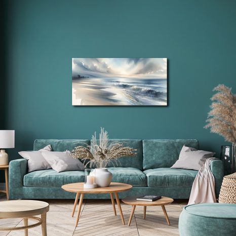 WANDBILD MORGENWELLEN AN DER KÜSTE - BILDER MEER UND STRAND - BILDER