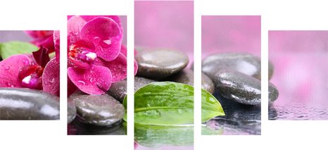 5-DÍLNÝ OBRAZ ORCHIDEJ S NÁDECHEM RELAXU - OBRAZY FENG SHUI - OBRAZY