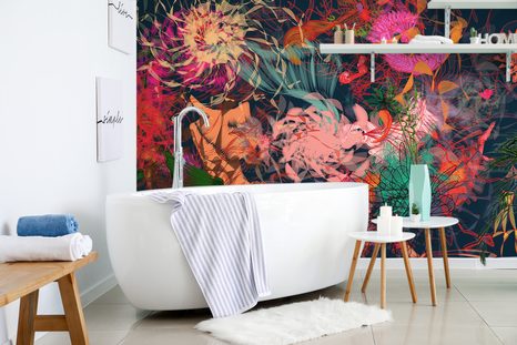 SELBSTKLEBENDE TAPETE ABSTRAKTE BLUMEN - SELBSTKLEBENDE TAPETEN - TAPETEN