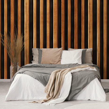 SELBSTKLEBENDE TAPETE HOLZLATTEN-IMITATION AUF SCHWARZEM HINTERGRUND - TAPETEN - 🔥 TOTALAUSVERKAUF