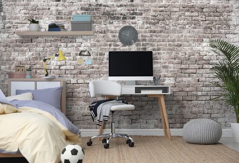 FOTOTAPETE HARMONIE DER ZIEGELSTEINE - TAPETEN IN ZIEGELSTEIN-, STEIN- UND BETONOPTIK - TAPETEN