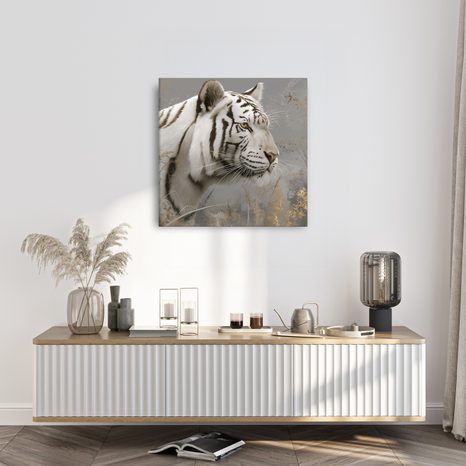 WANDBILD MAJESTÄTISCHER TIGER IN DER NATUR - BILDER VON LÖWEN UND TIGERN - BILDER