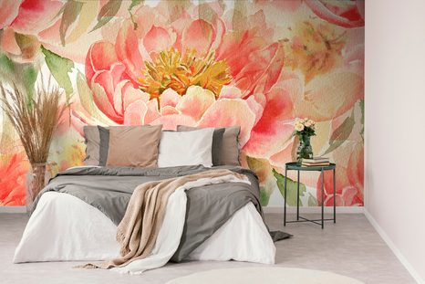 SELBSTKLEBENDE TAPETE ROTE PFINGSTROSEN - SELBSTKLEBENDE TAPETEN - TAPETEN