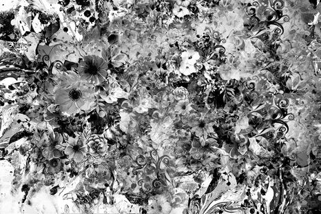 SAMOLEPÍCÍ TAPETA KVĚTINY V ČERNOBÍLÉM PROVEDENÍ - SAMOLEPÍCÍ TAPETY - TAPETY