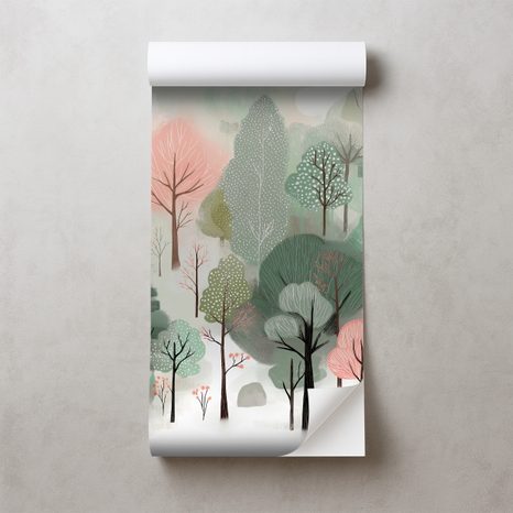 SAMOLEPÍCÍ TAPETA PASTELOVÝ LESNÍ SEN - DĚTSKÉ TAPETY - TAPETY