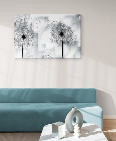 TABLOU MODERN PĂPĂDIE - TABLOURI ALB-NEGRU - TABLOURI