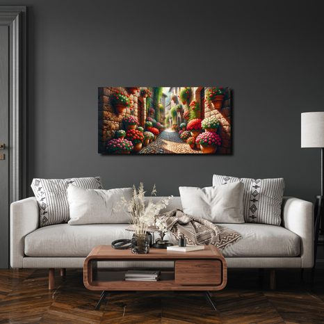 OBRAZ ULICE PLNÁ KVĚTIN - OBRAZY MĚSTA - OBRAZY