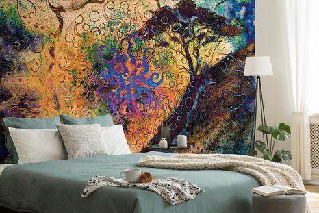 TAPETA STROM S ORIENTÁLNÍM POZADÍM - ABSTRAKTNÍ TAPETY - TAPETY