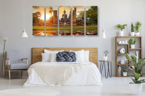 5-RÉSZES KÉP BUDDHA SZOBOR A SUKHOTHAI PARKBAN - FENG SHUI KÉPEK - KÉPEK