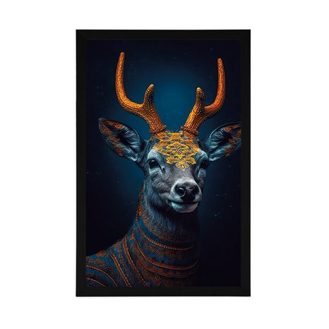 PLAKÁT MODRO-ZLATÝ JELEN - PLAKÁTY - TOTÁLNÍ VÝPRODEJ 🔥