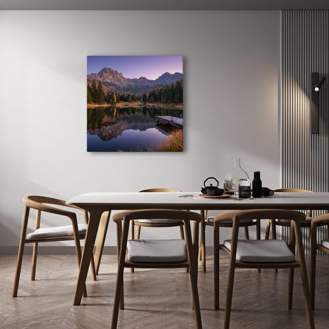 WANDBILD SPIEGELUNG DER BERGE IM SEE - BILDER SEEN - BILDER