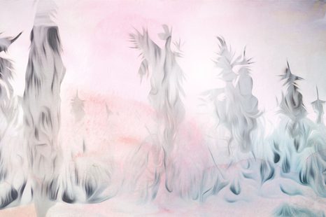 SAMOLEPÍCÍ TAPETA PASTELOVÁ ABSTRAKCE LESA - SAMOLEPÍCÍ TAPETY - TAPETY