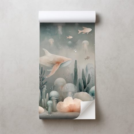 SAMOLEPÍCÍ TAPETA PODMOŘSKÝ SVĚT S MEDÚZAMI - ΠΑΙΔΙΚΉ ΤΑΠΕΤΣΑΡΊΑ - ΤΑΠΕΤΣΑΡΊΕΣ