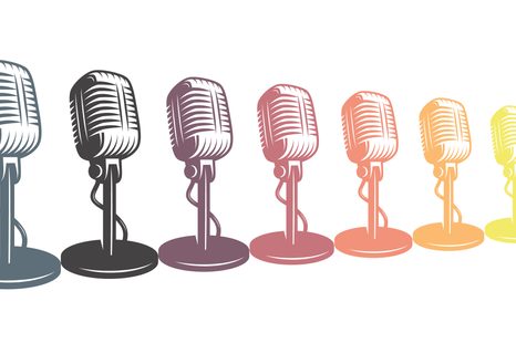 TAPETA ŘADA MIKROFONŮ - POP ART TAPETY - TAPETY