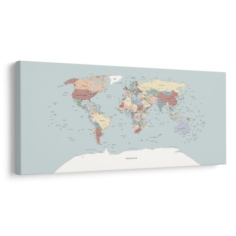 OBRAZ NA KORKU MAPA SVĚTA V BAREVNÉM PROVEDENÍ - PICTURES ON CORK - PICTURES