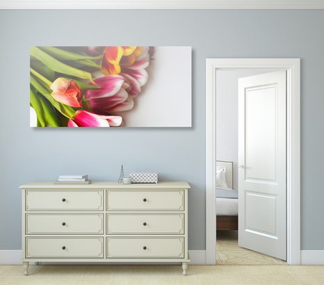 OBRAZ KYTICE BAREVNÝCH TULIPÁNŮ - OBRAZY KVĚTŮ - OBRAZY