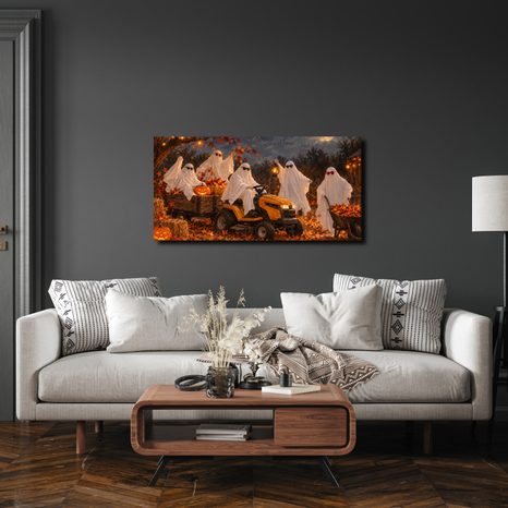 QUADRO SU TELA – FESTA DI FANTASMI PER HALLOWEEN - QUADRI HALLOWEEN E HORROR - STAMPE E QUADRI