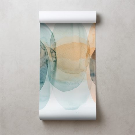 FOTOTAPETA AKVARELNI PASTELNI KROGI - ABSTRAKTNE TAPETE - TAPETE