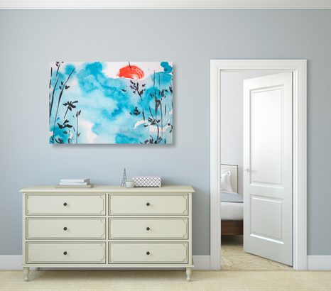 QUADRO SU TELA – PITTURA DEL CIELO GIAPPONESE - QUADRI DI NATURA E PAESAGGIO - STAMPE E QUADRI