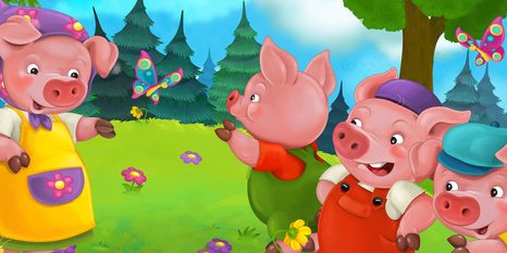 КАРТИНА НА ПЛАТНО – ТРИ ПРАСЕНЦА - КАРТИНИ ЗА ДЕЦА - КАРТИНИ