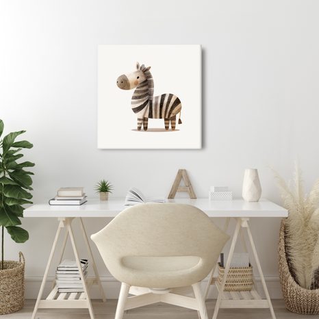 OBRAZ VESELÁ ZEBRA PRO DĚTI - DĚTSKÉ OBRAZY ZVÍŘÁTKA - OBRAZY