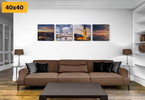 SET OBRAZOV NOČNÝ ROMANTICKÝ LONDÝN - ZOSTAVY OBRAZOV - OBRAZY