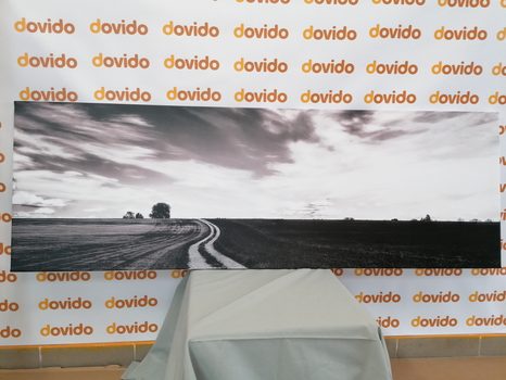 WANDBILD WUNDERSCHÖNE LANDSCHAFT IN SCHWARZ-WEISS - SCHWARZ-WEISSE BILDER - BILDER