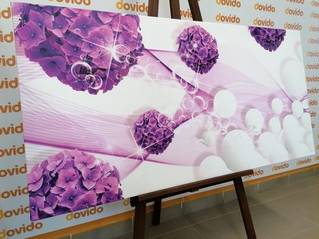 WANDBILD BLUMEN MIT ABSTRAKTEN ELEMENTEN - ABSTRAKTE BILDER - BILDER