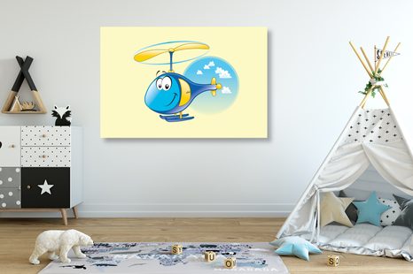 OBRAZ HELIKOPTÉRA V OBLACÍCH - DĚTSKÉ OBRAZY - OBRAZY